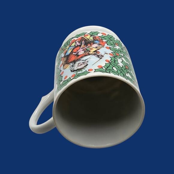 Kurt Adler Christmas Victorian Print Santa Claus Holiday Cup Mug Holly Berries - Picture 5 of 13